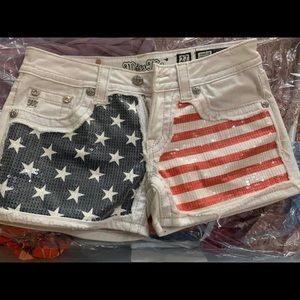 Miss Me American Flag Shorts